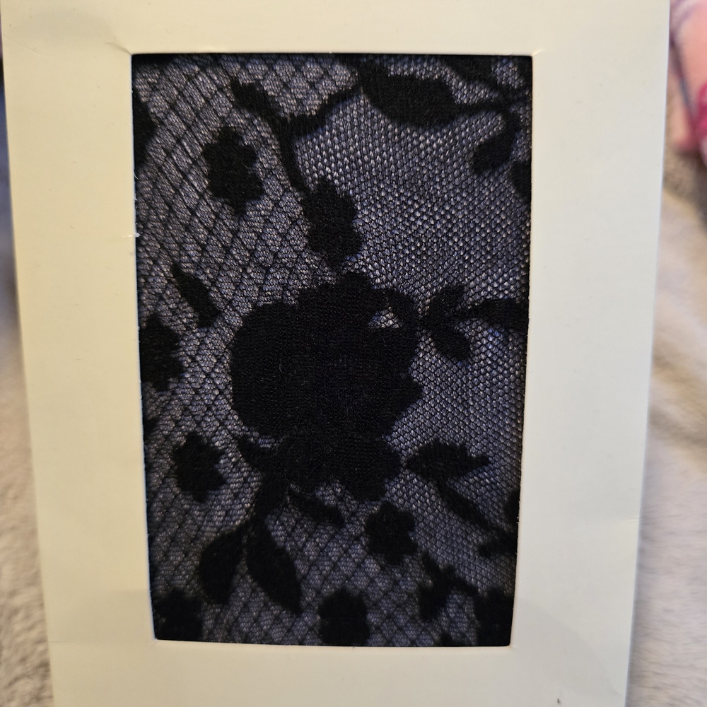 Anthropologie Black Floral Lace Hosiery